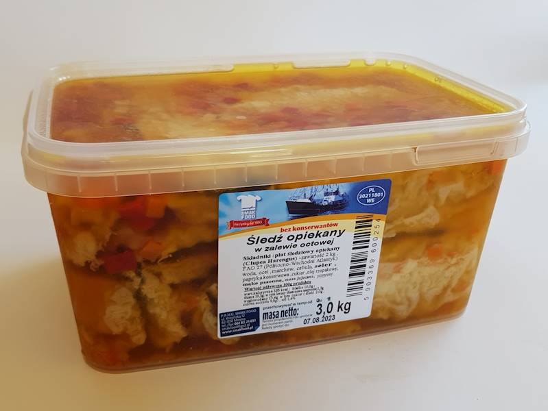 Śledź opiek. w zalewie octowej 3kg/zaw śledź 2 kg