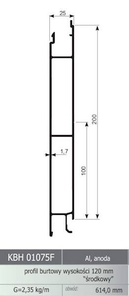PROFIL BURTOWY ŚRODKOWY ALU H200/25/ l=6700 "snap lock"