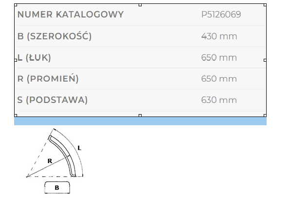 BŁOTNIK 1/4 obwodu 430x650 - biały pasek