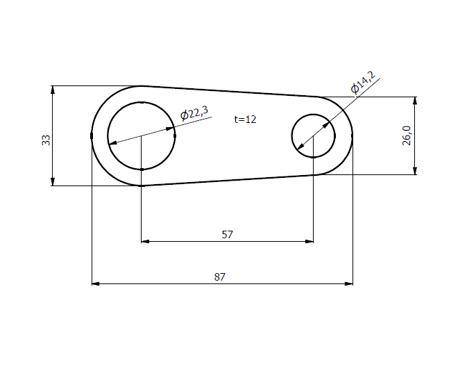 POPYCHACZ DO DŹWIGNI DZ-02 OTWORY FI15 , FI22 ZM 0757-01
