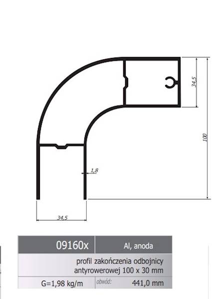 ZAKONCZENIE ODBOJU ANTYROWEROWEGO 6600 ( kolano )
