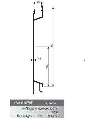 PROFIL BURT. SK5 CELNY  ALU H200  l=6700"nap lock"