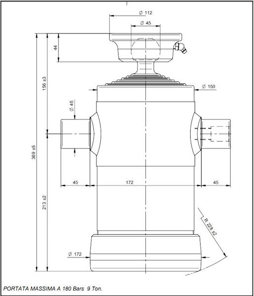 SIŁOWNIK DO WYWROTKI  9Ton , 6-sekcji , skok 1180 wys  L=418