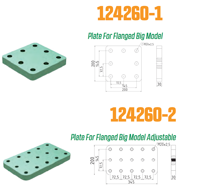PŁYTA 200x200  145x145 flansza pod ucho zaczepu 8 otw. 