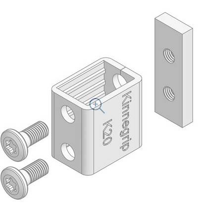 Mocowanie słupka K20 ze śrubami 0-10 mm, ocynk (106121464)