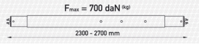 BELKA ROZDZIELAJĄCA KWADRATOWA 2300-2700mm, AIRLINE