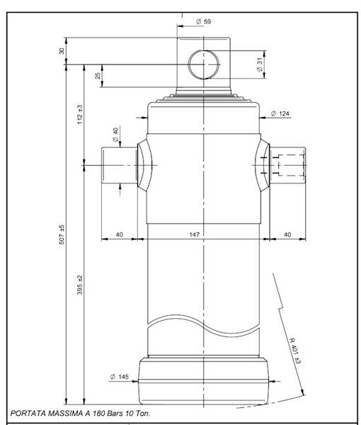 SIŁOWNIK DO WYWROTKI  10 Ton , S=4  C=1510  L=551