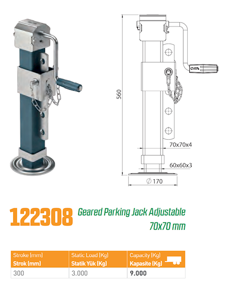 STOPA PODPOROWA  9/3Ton , 70x70 z mocowaniem