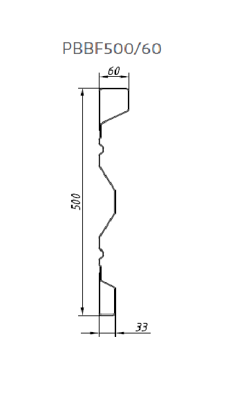PROFIL BURTOWY H500 BEZ NOSKA 60/33 2,0 L=5050