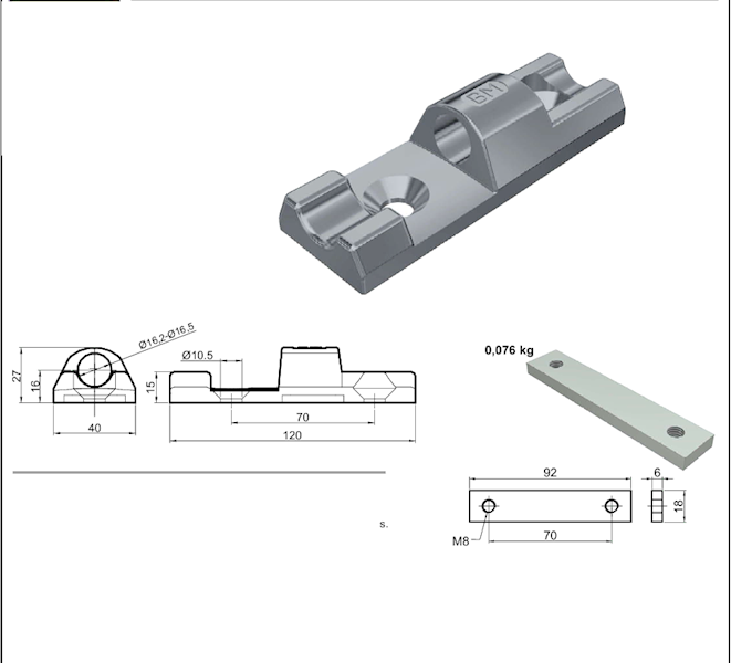 GNIAZDO ZAWIASU BURTOWEGO 120mm DO BURT ALU C014311