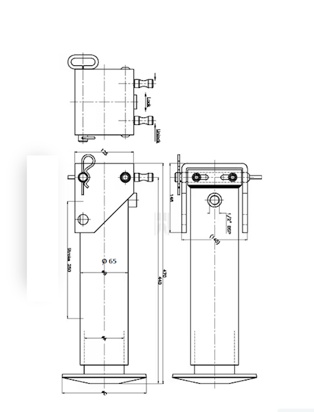 Stopa podporowa hydrauliczna blok. rygle 3,6T/125 Bar