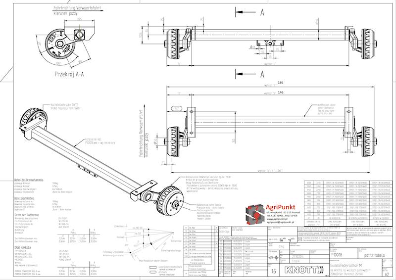 OŚ   Z HAMULCEM NAJADOWYM /SAMOHAMOWNA  DMC= 1350