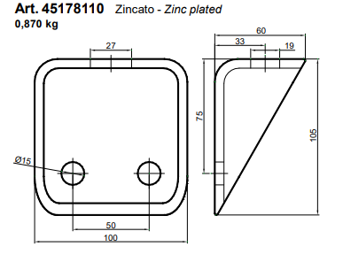 Konsolka ramy ACTROS 2xotw, 15x50 OCYNK