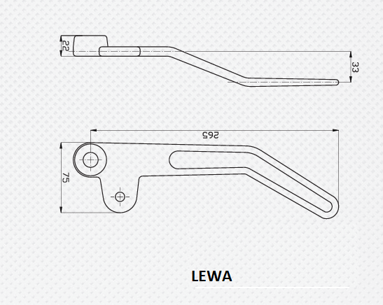 RAMIĘ LEWE SX OCYNK. DO DŻWIGNI KUTE Z OTWORAMI 