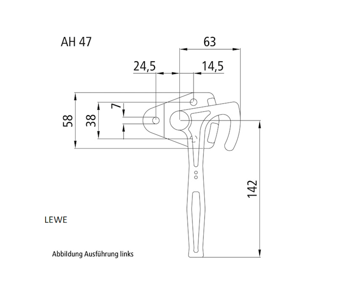 ZAMKNIĘCIE BURTOWE ,ZAMEK HAK LEWY ocynk 3990- mniejszy