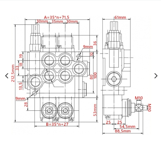 ROZDZIELACZ HYDRAULICZNY MONOBLOK 4 SEKCJE 40L  04P40
