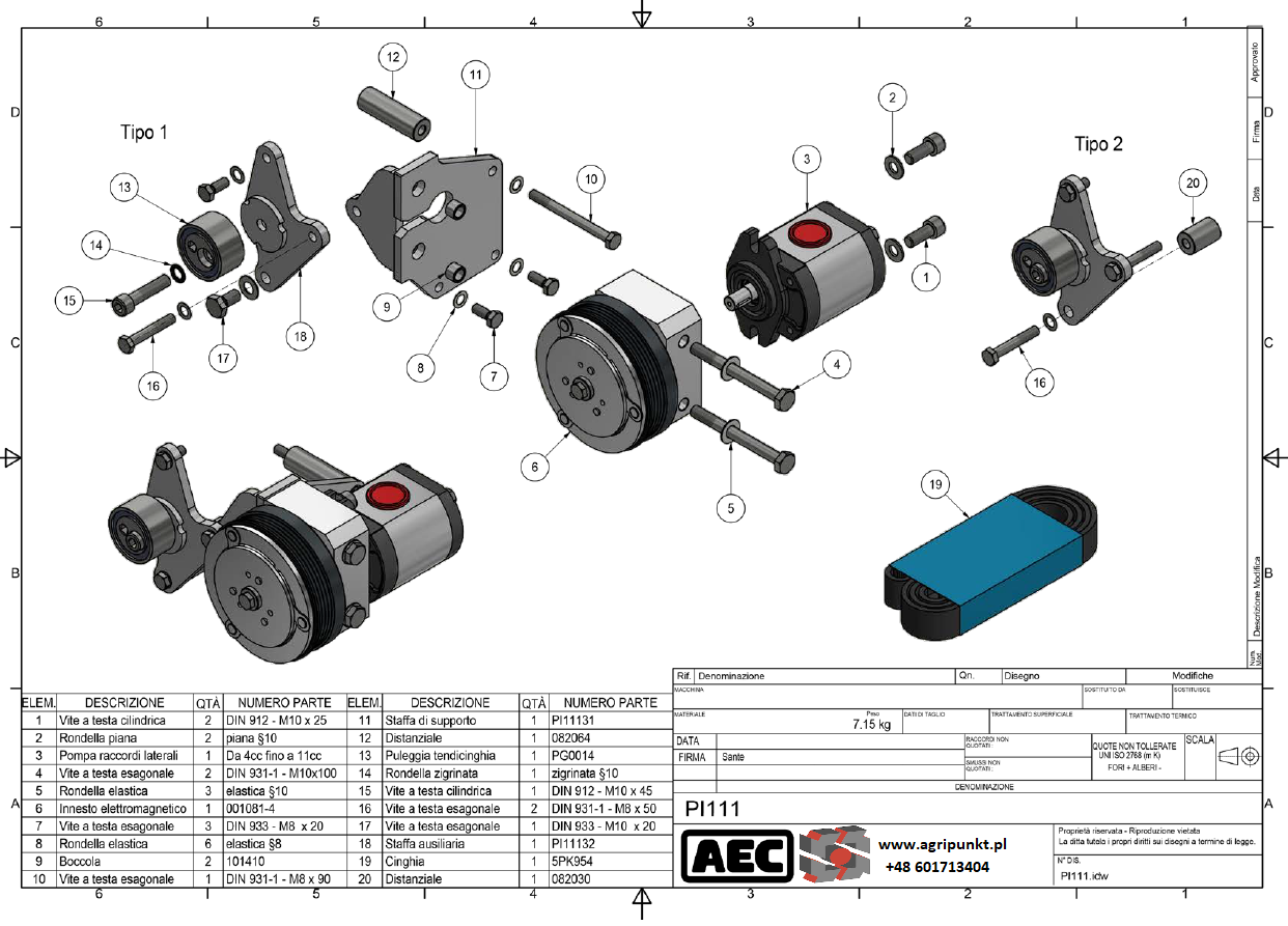 Zestaw PTO do  Piaggio S90 + pompa13,8 L