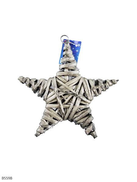 GWIAZDA Z WIKLINY SZARA 15CM