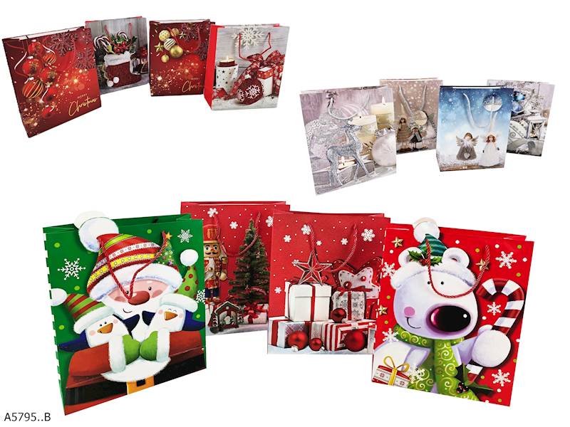 TOREBKA NA PREZENT ŚWIĄTECZNA ŚREDNIA