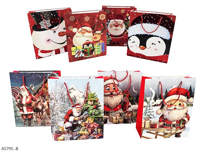 TOREBKA NA PREZENT ŚWIĄTECZNA ŚREDNIA