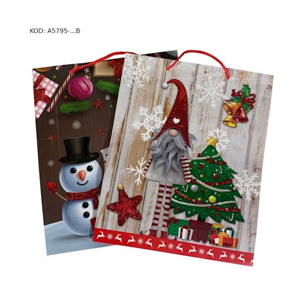 TOREBKA NA PREZENT ŚWIĄTECZNA ŚREDNIA