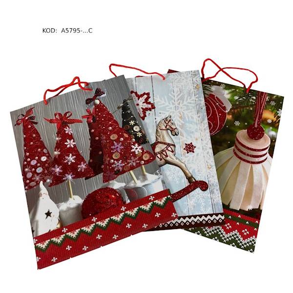 TOREBKA NA PREZENT ŚWIĄTECZNA DUŻA