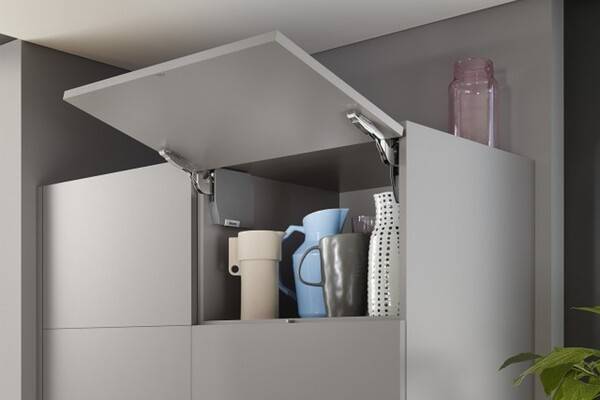 AVENTOS HK-S do małych frontów uchylnych, siłownik, współczynnik mocy=960-2215 przy 2 szt., na wkręty 20K2E01.02