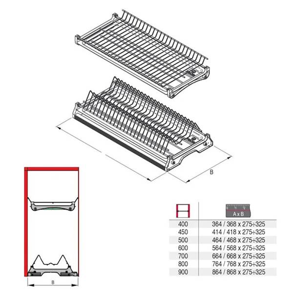Ociekarka dwupoziomowa BIAŁA Variant 1 • 700mm