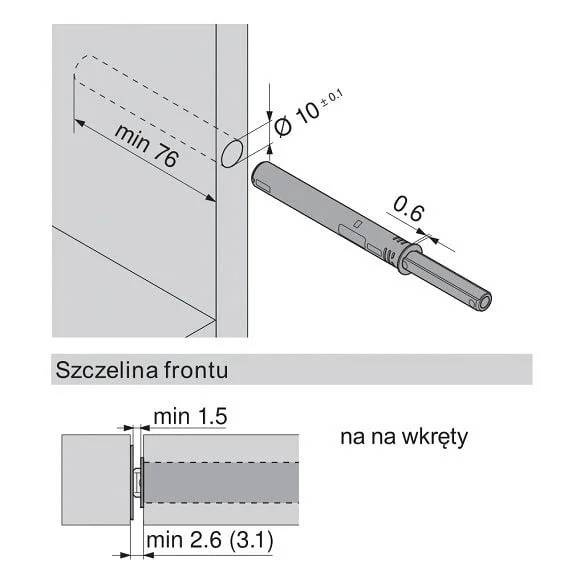 BLUM TIP-ON do drzwi DŁUGI z magnesem SILNY 956A1004 • Biały