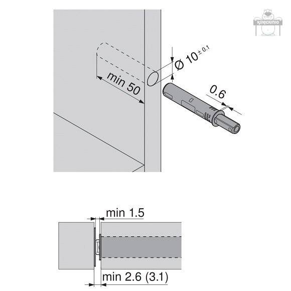 BLUM TIP-ON do drzwi KRÓTKI z magnesem 956.1004 • Szary