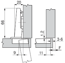 BLUM zawias 100° CLIP Drzwi nakładane, puszka na wkręty 71M2550
