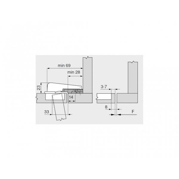 ZAWIAS RÓWNOLEGŁY Z HAMULCEM 95° MODUL BLUMOTION 99B9550