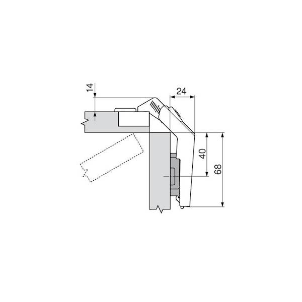ZAWIAS UZUPEŁNIAJĄCY BLUM 60° CLIP top zawias do drzwi składanych 79T8500