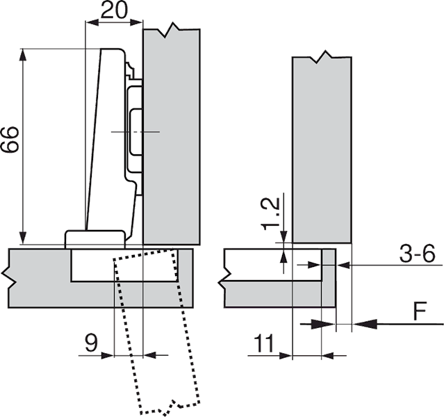 BLUM ZAWIAS 110° z hamulcem CLIP top BLUMOTION Drzwi nakładane 71B3550