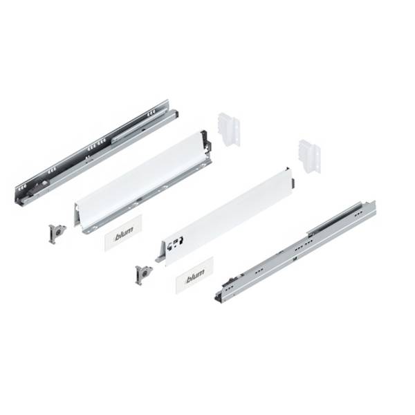 Boki szuflady BLUM TANDEMBOX Biały, wysokość M 84mm • 500mm