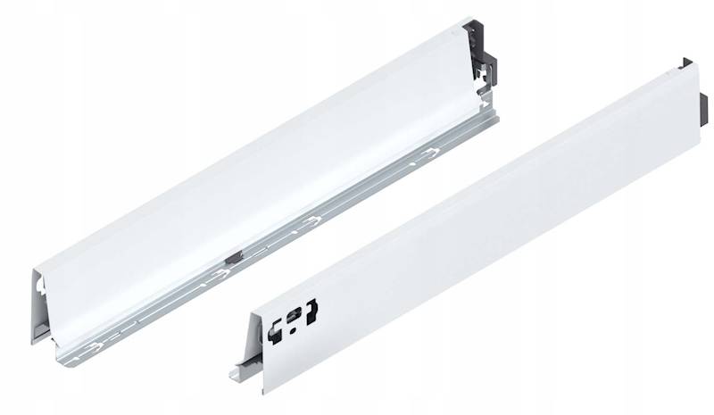 Boki szuflady BLUM TANDEMBOX Biały, wysokość M 84mm • 550mm