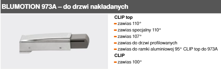 BLUM hamulec BLUMOTION Nakładany na zawias 973A0500.01