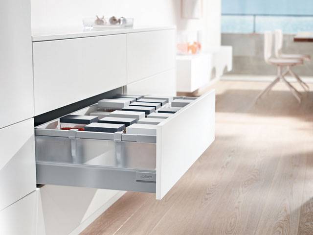 BLUM Reling SZARY TANDEMBOX do wysokiej szuflady ZRG • 500mm