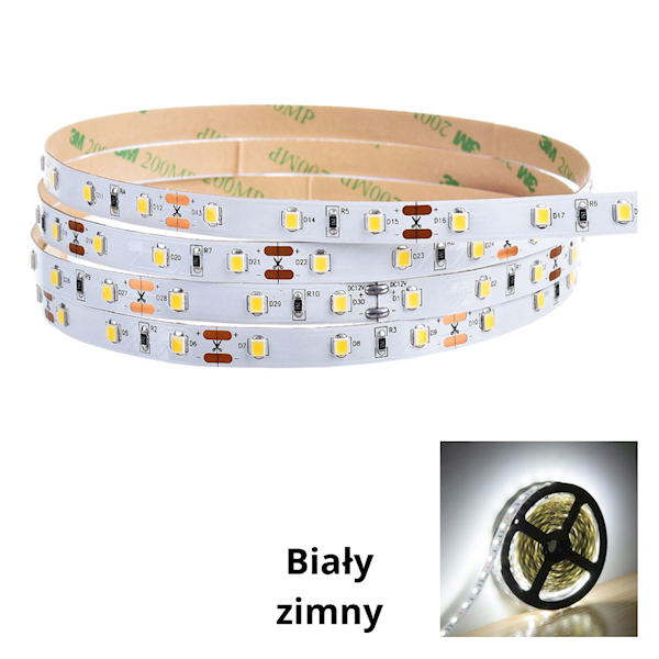 TAŚMA LED BIAŁA ZIMNA BEZ ŻELU 3528 5M 300SMD