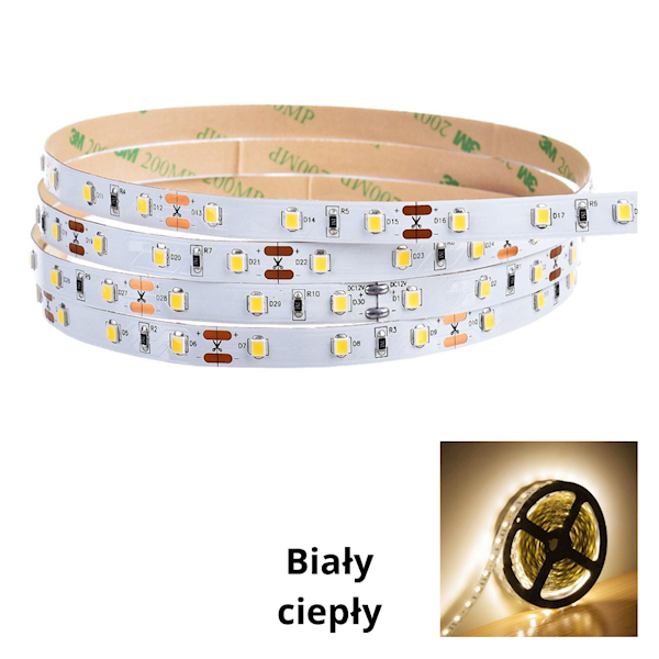 TAŚMA LED BIAŁA CIEPŁA BEZ ŻELU 3528 5M 300SMD
