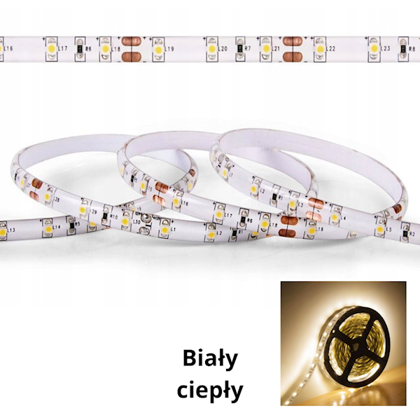 TAŚMA LED PR2 3528 WW60 BIAŁA CIEPŁA W ŻELU