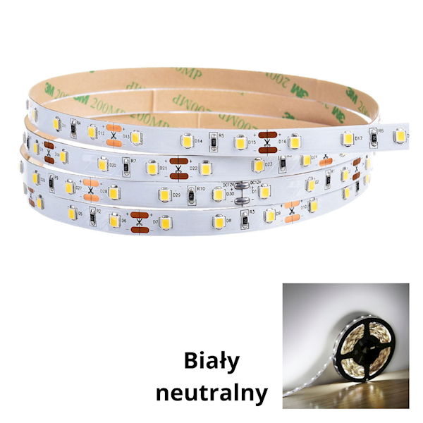 TAŚMA LED BIAŁA NEUTRALNA BEZ ŻELU 3528 5MB 300SMD