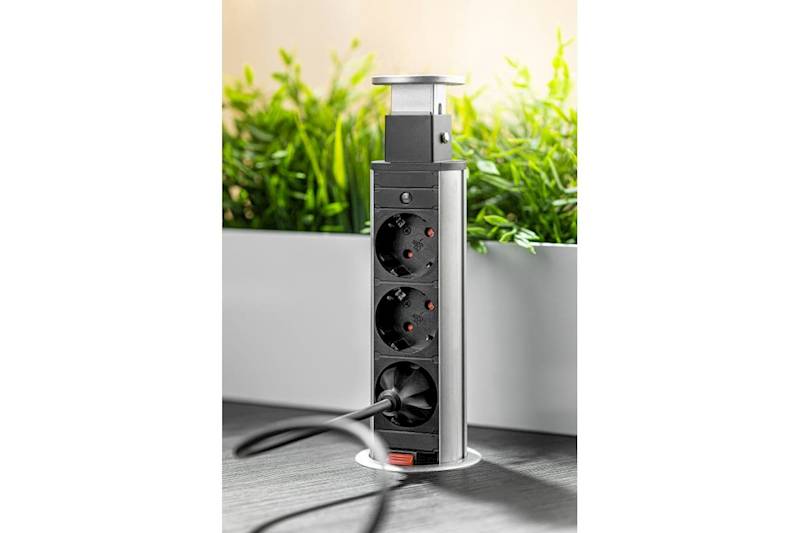 Gniazdo wpuszczane PORT SLIM 3X230V • Aluminium