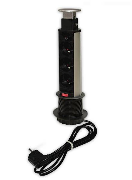 Gniazdo wpuszczane PORT SLIM 3X230V • Aluminium