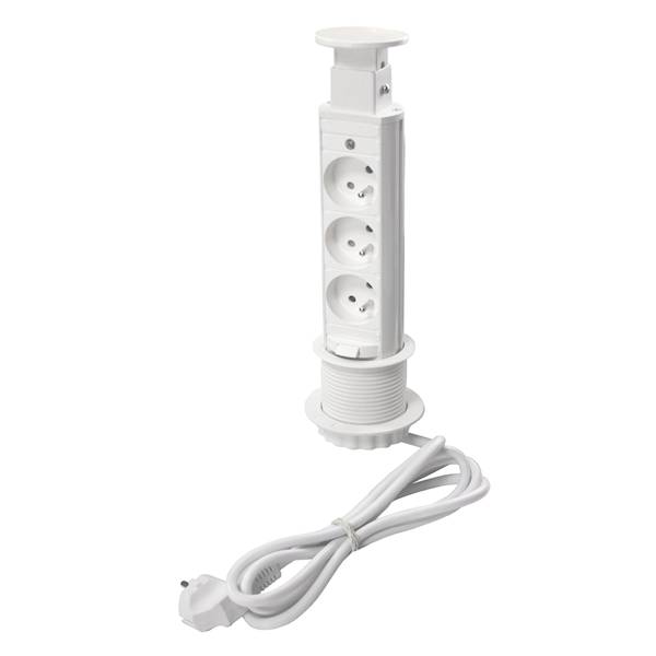 Gniazdo wpuszczane PORT SLIM 3X230V • Biały