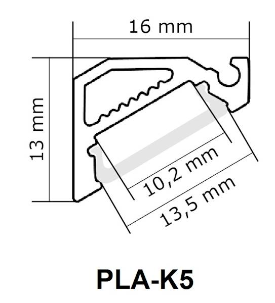 Profil LED kątowy K5 + KLOSZ • 2m • Biały