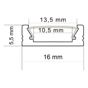 Profil LED nawierzchniowy NA5 + KLOSZ • 3m • Czarny