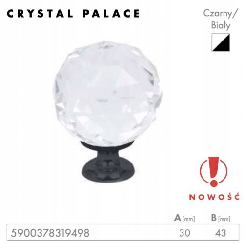 GAŁKA CRYSTAL PALACE C 30MM CZARNY-BIAŁY