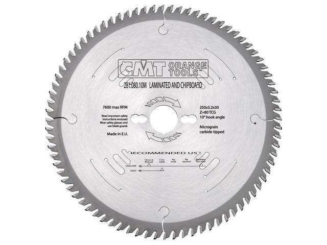 CMT Piła do płyty wiórowej i laminatów 281. • 250mm • 30mm • 80z