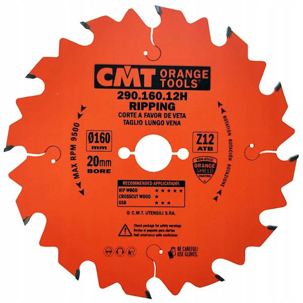 CMT Piła do elektronarzędzi cięcie wzdłużne • 160mm • 20mm • 12z
